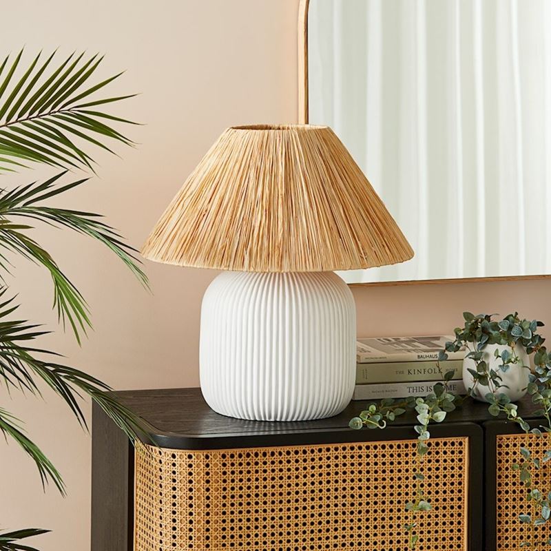 Mali White & Natural Table Light