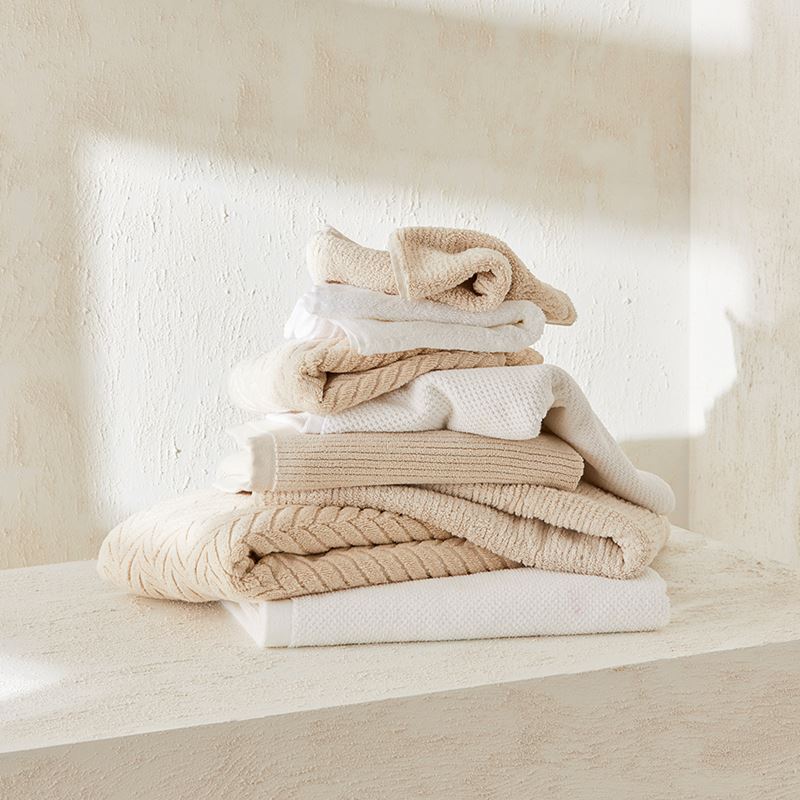 Savannah White Textured Towel Range