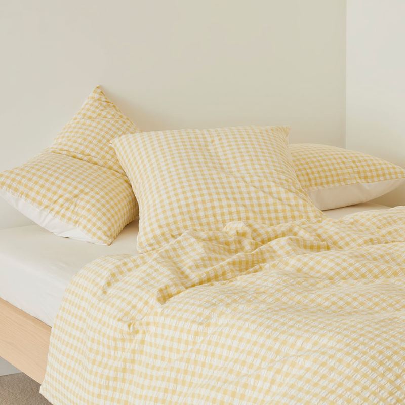 Talia French Butter Check Pillowcases