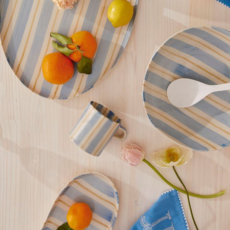 Soho Blue Stripe Servingware