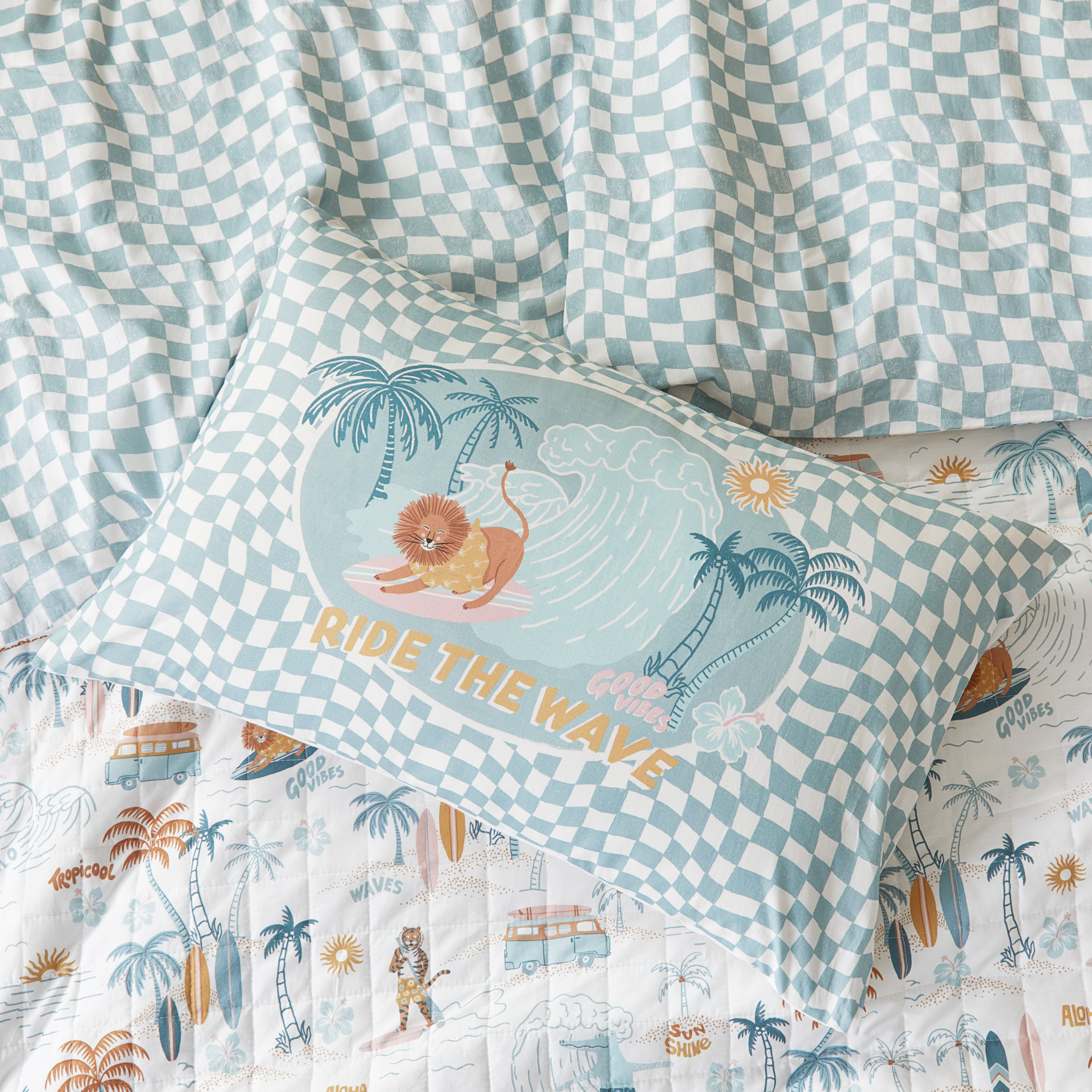 Kids Text Ride The Wave Pillowcase