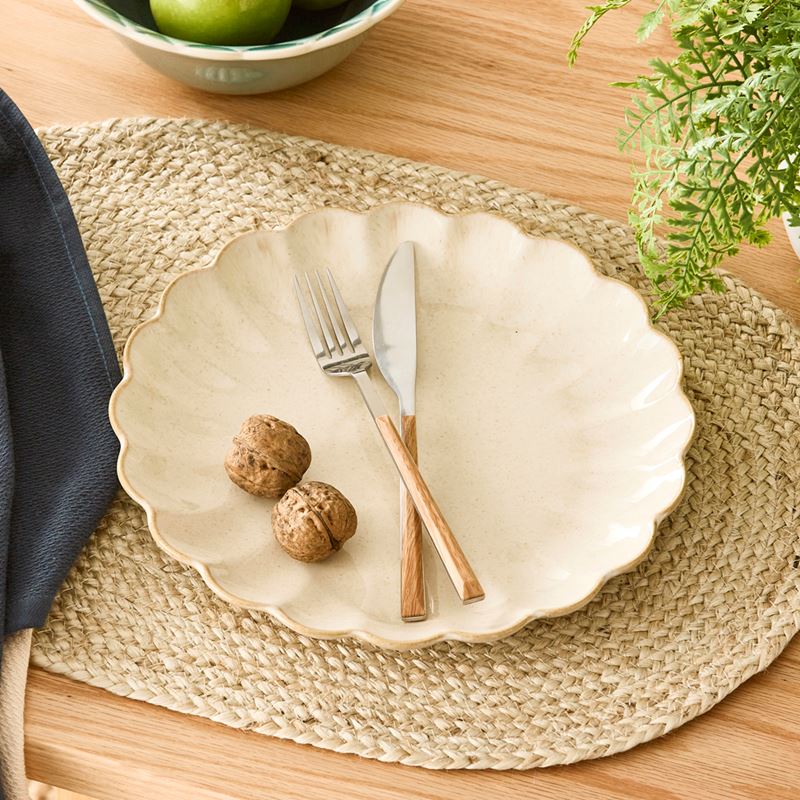 Adeline Scallop Natural Servingware