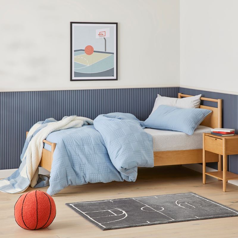 Murphy Powder Blue Quilted Cot Quilt Cover Set