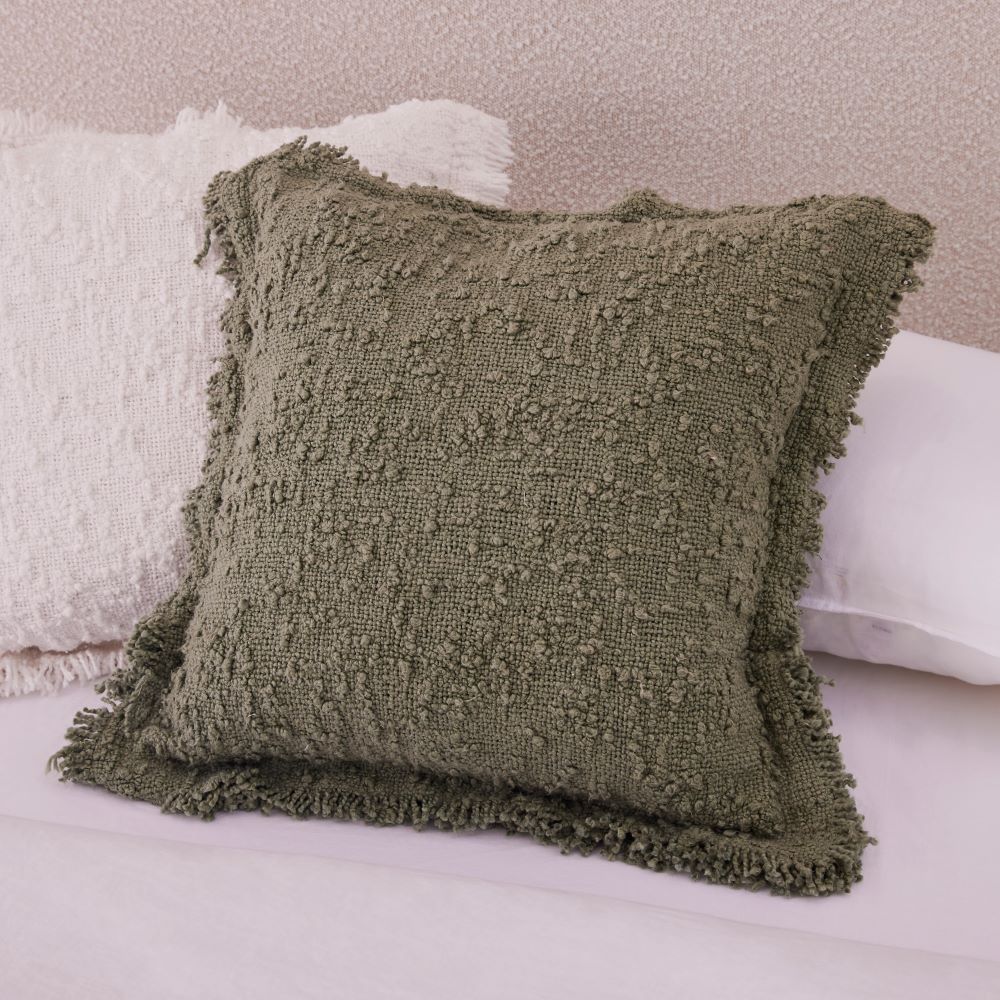 Leiden Olive Boucle Cushion