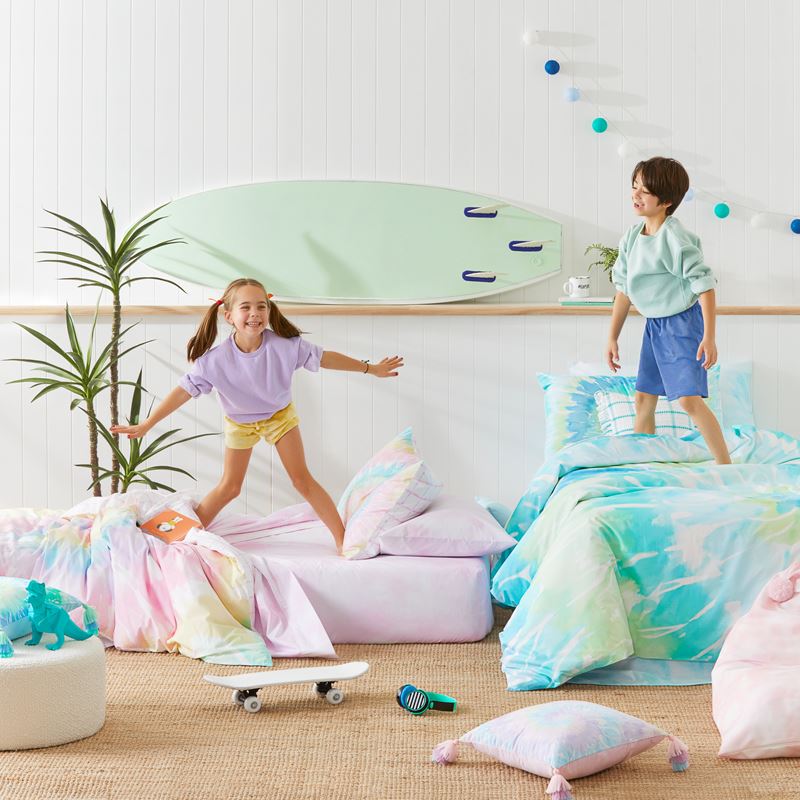 Ziggy Tie Dye Marine Quilt Cover Set