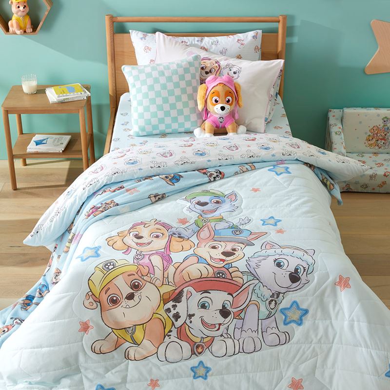 Paw Patrol Pals Ice Blue Quilted Quilt Cover Set