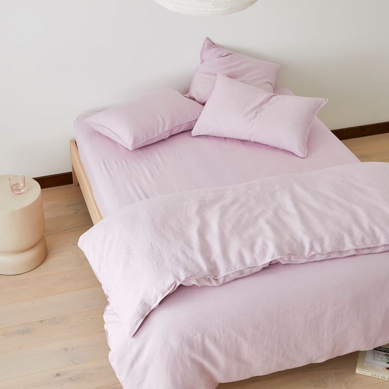 Vintage Washed Linen Mauve Quilt Cover Separates