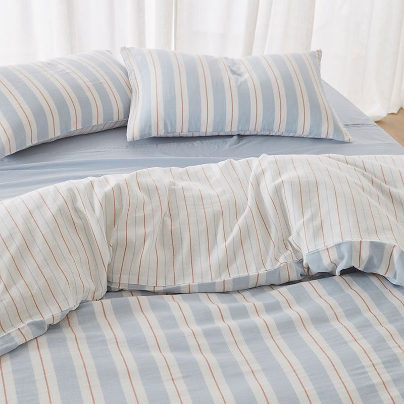 Cove Sky Blue Stripe Quilt Cover Set + Separates