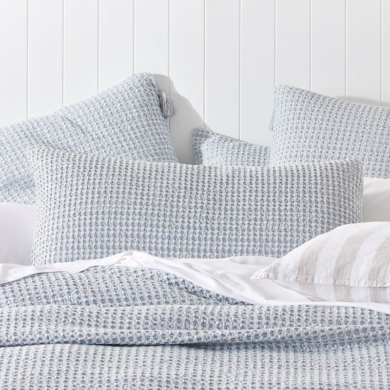 Ren Blue Grey Waffle Pillowcases