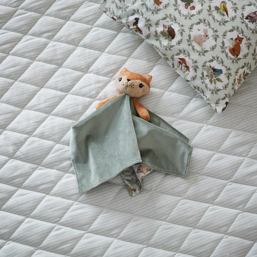 Fleur Harris Oliver Fox Ivy Green Baby Comforter