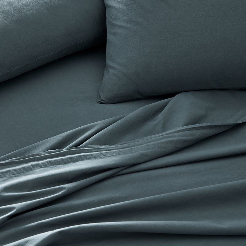 Stonewashed Cotton Dark Slate Sheet Set