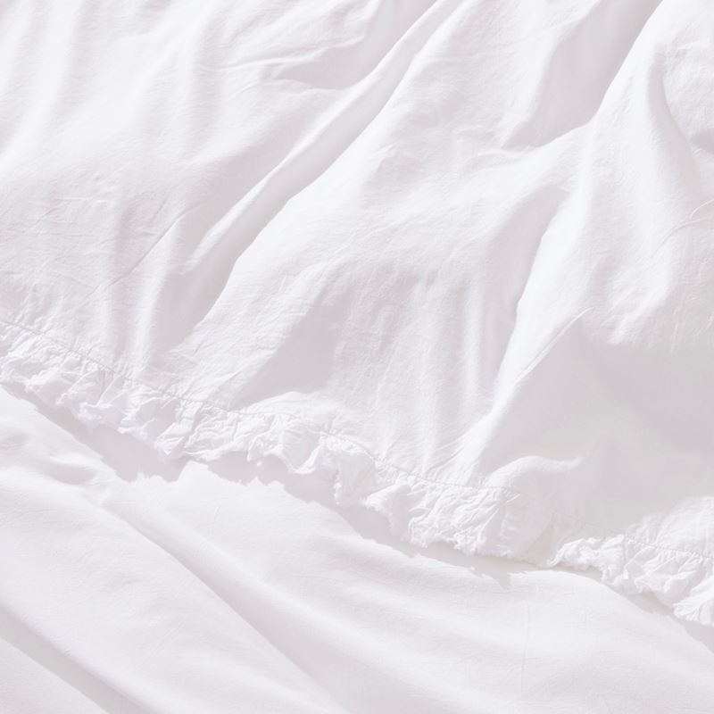 Stonewashed Cotton Ruffle White Quilt Cover Separates