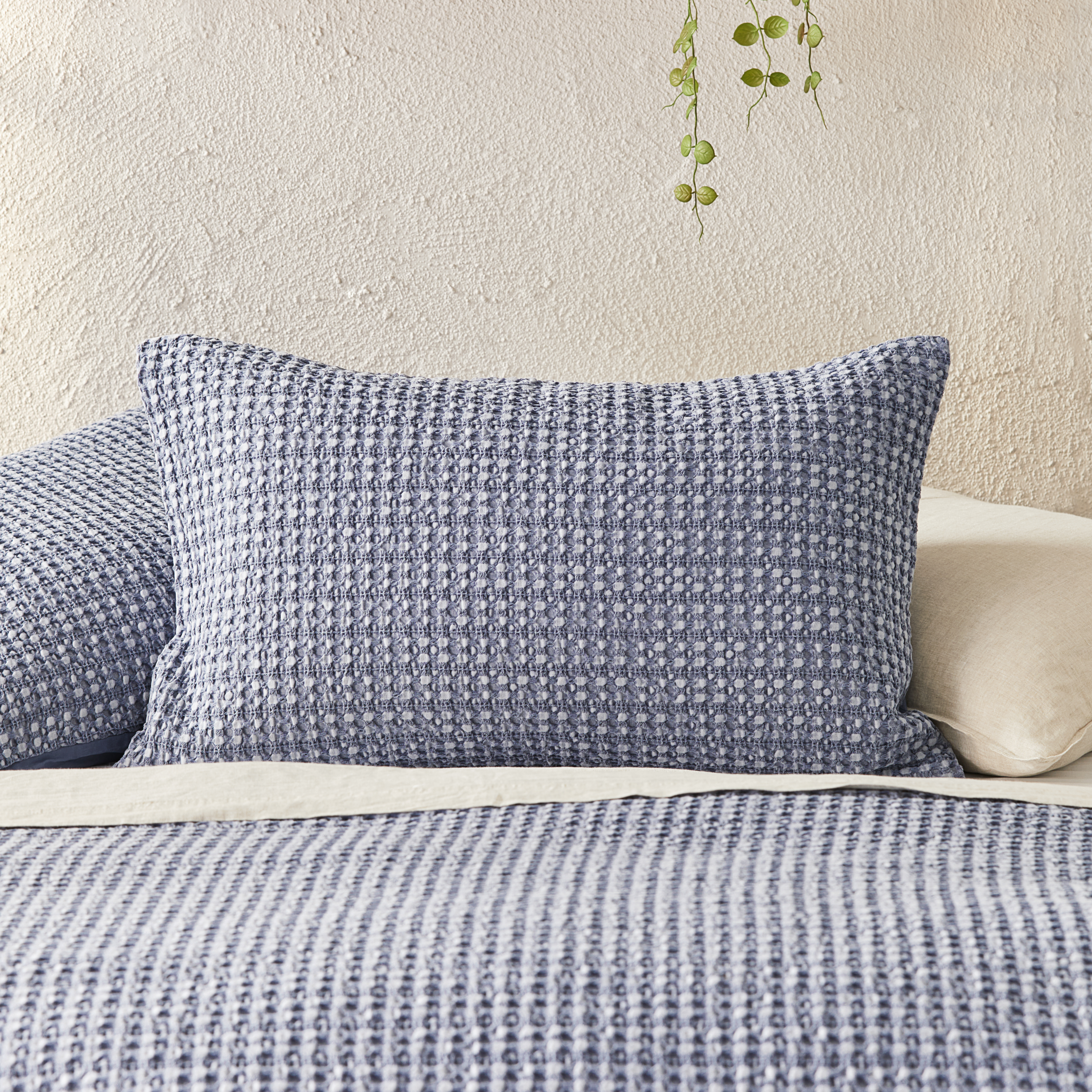Ren Waffle Azure Blue Pillowcases
