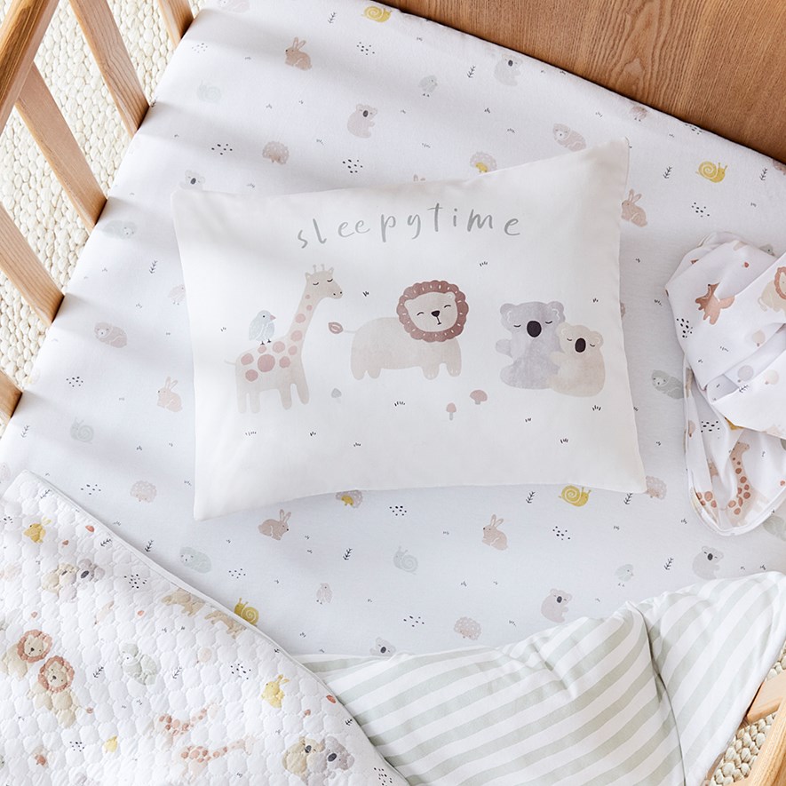 Little Buddies Decorative Text Cot Pillowcase
