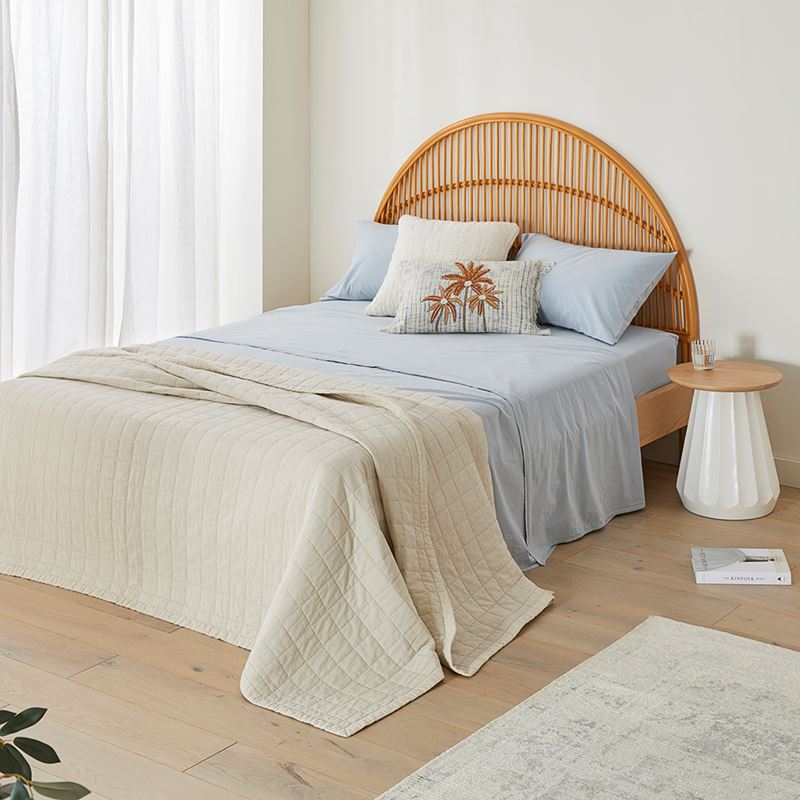 Lorne Honey Rattan Bedhead