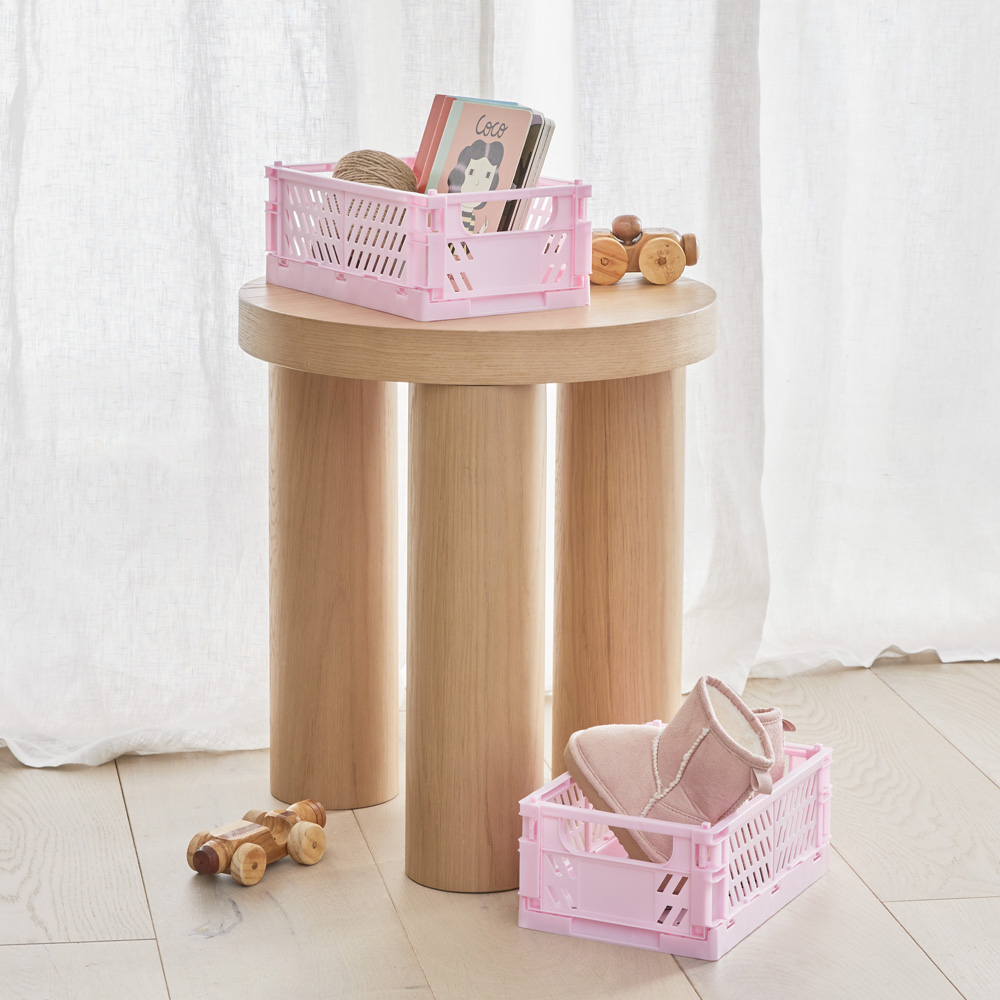 Foldable Pink Medium Storage Boxes Pack of 2