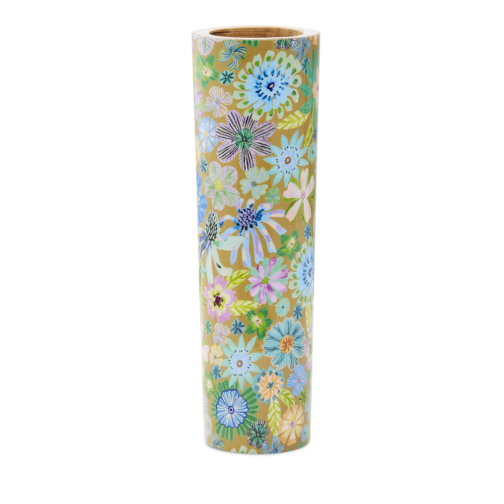 Sia Floral Gold Timber Vase