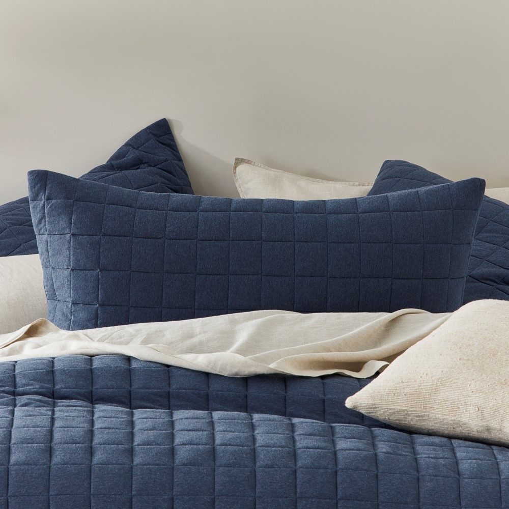 Sorrento Denim Jersey Quilted Pillowcases