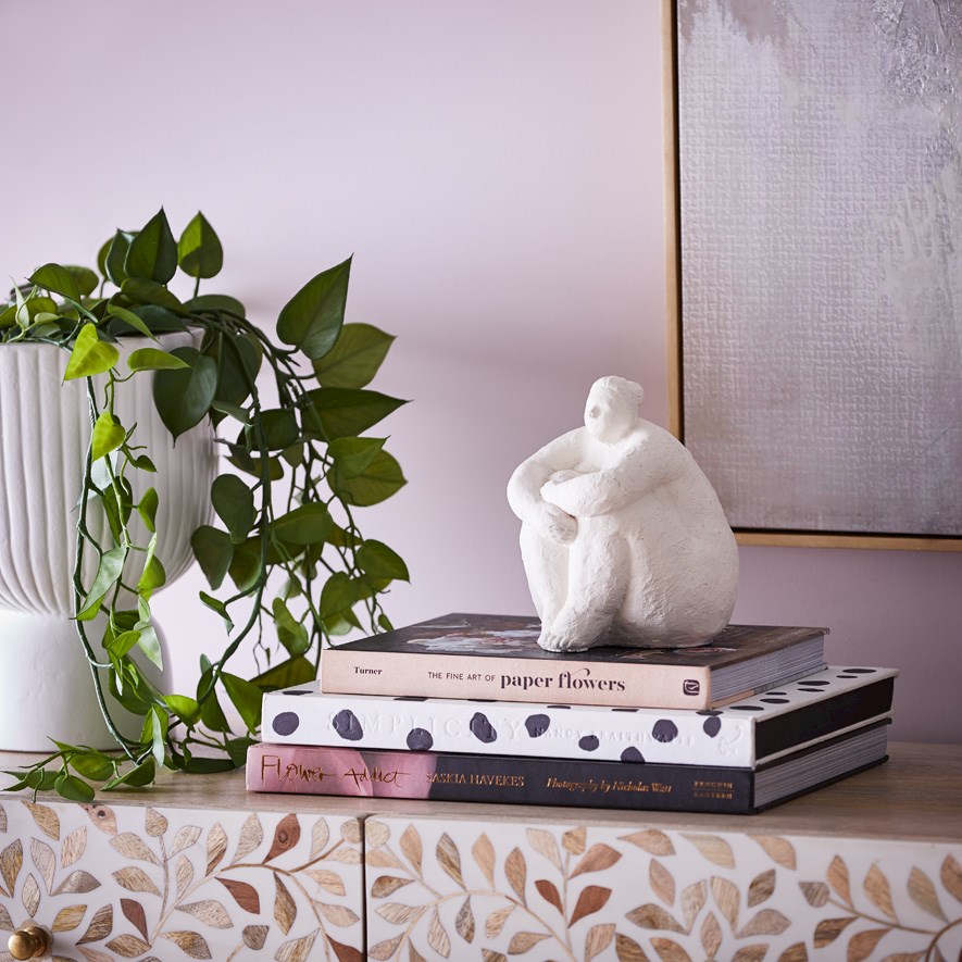 Romulus White Sitting Statue