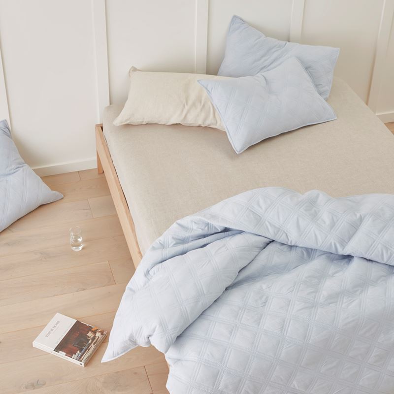 Smith Quilted Blue Chambray Quilt Cover Separates