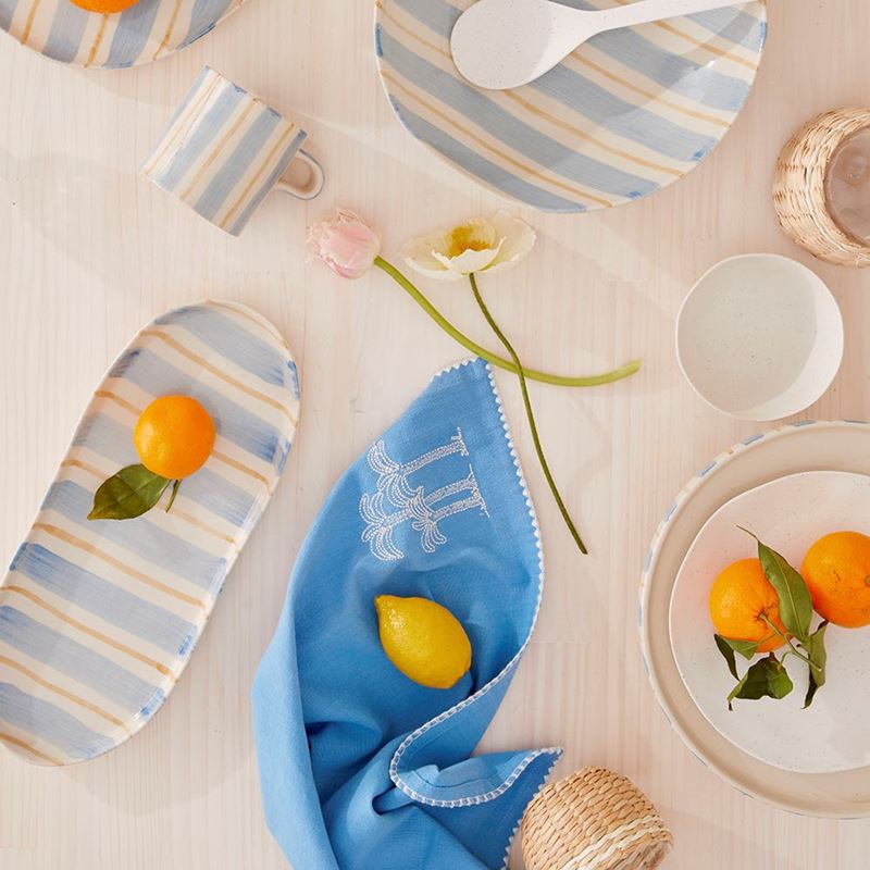 Soho Blue Stripe Servingware