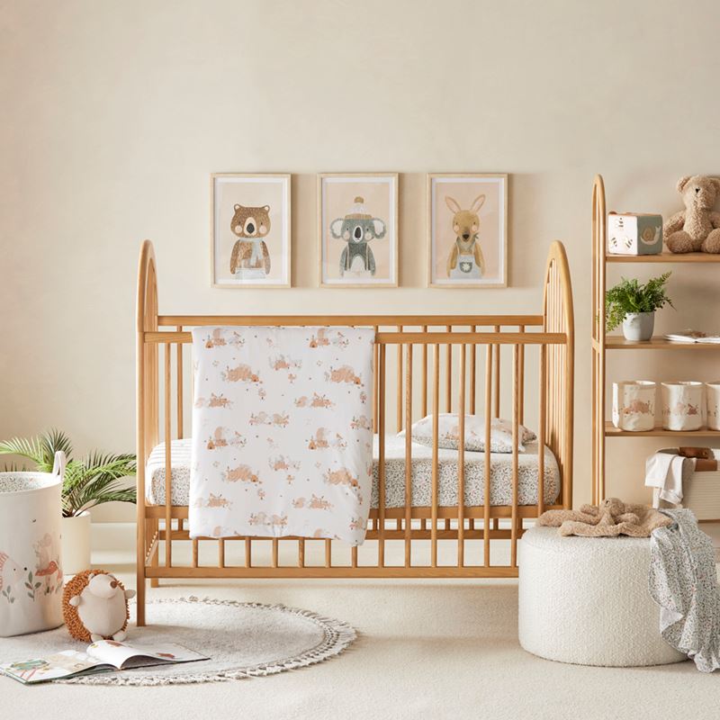 Little Bear & Friends Natural Jersey Cot Quilt Cover Set?