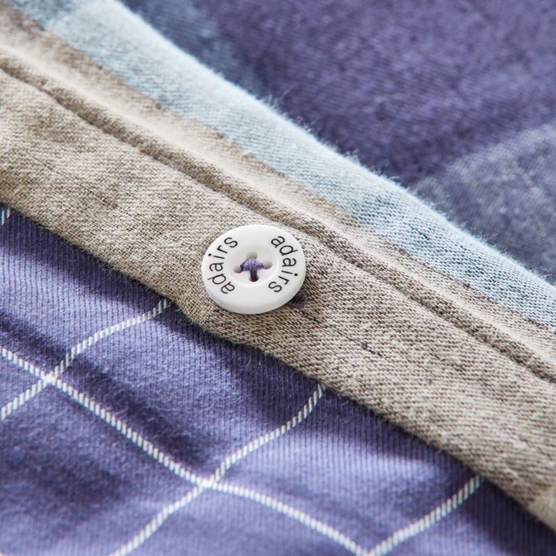 Lewis Stormy Blue Check Quilt Cover Set