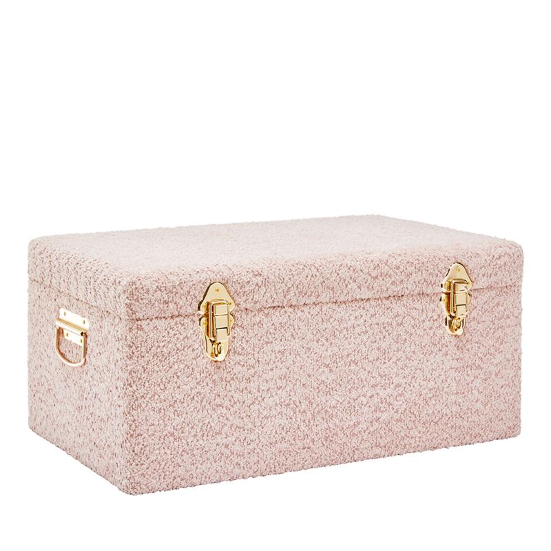Heirloom Pink Boucle Storage Trunk