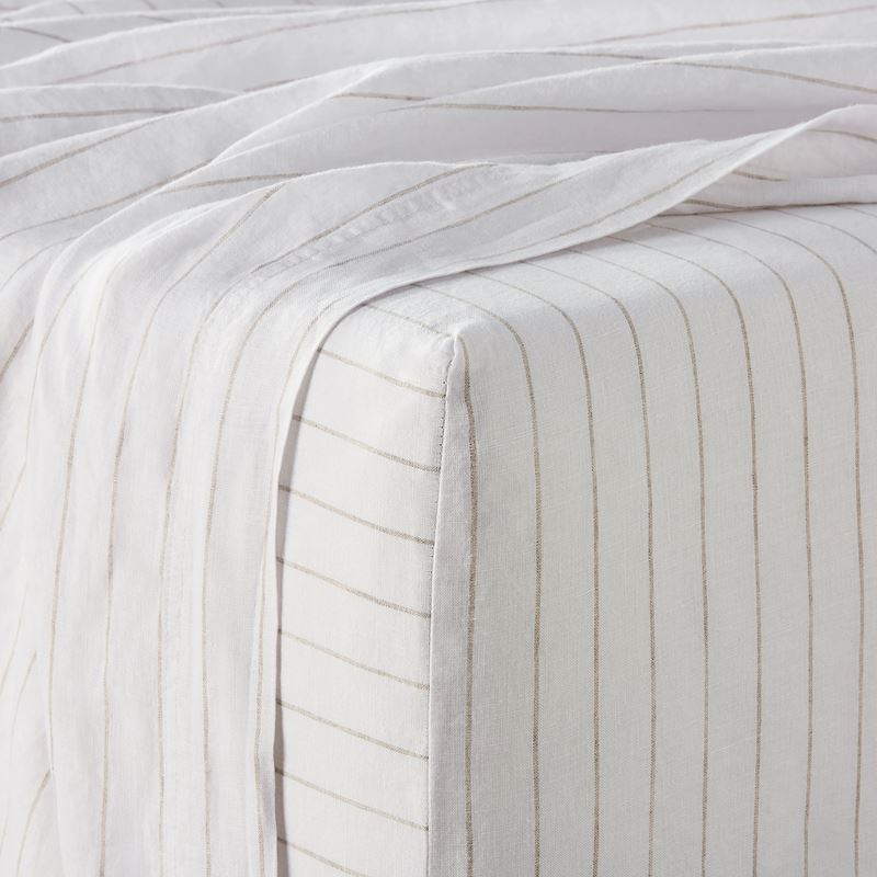 Vintage Washed Linen Linen Stripe Sheet Separates