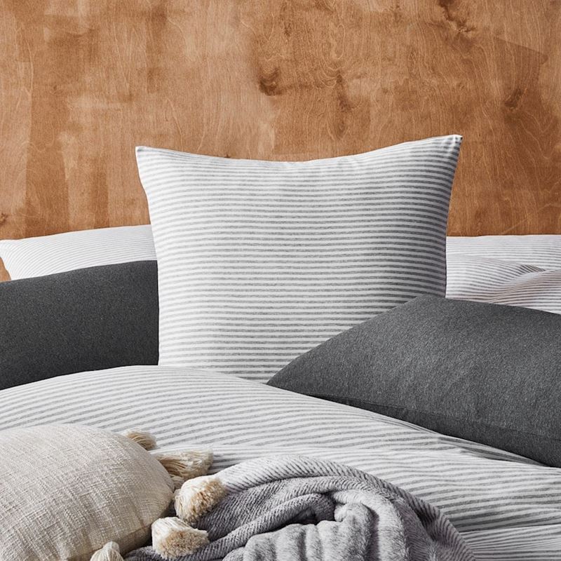 Ultra Soft Jersey Grey Stripe Quilt Cover Separates