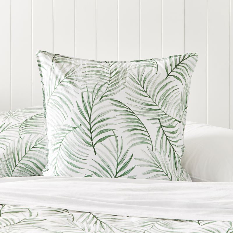 Stonewashed Cotton Green Palm Quilt Cover Separates