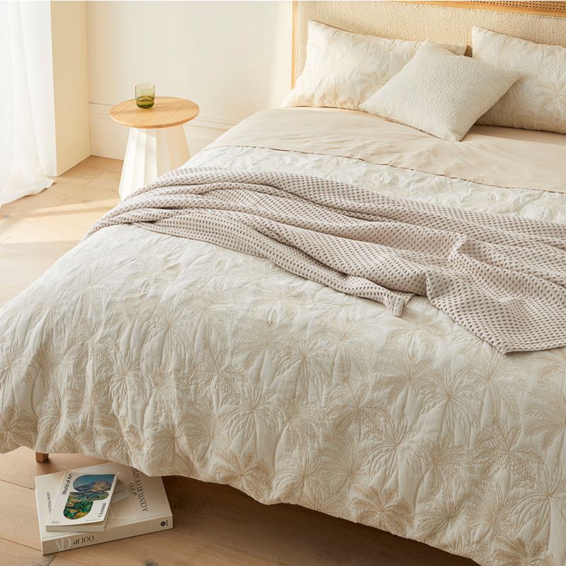 Coconut Palm Natural Quilted Quilt Cover Separates