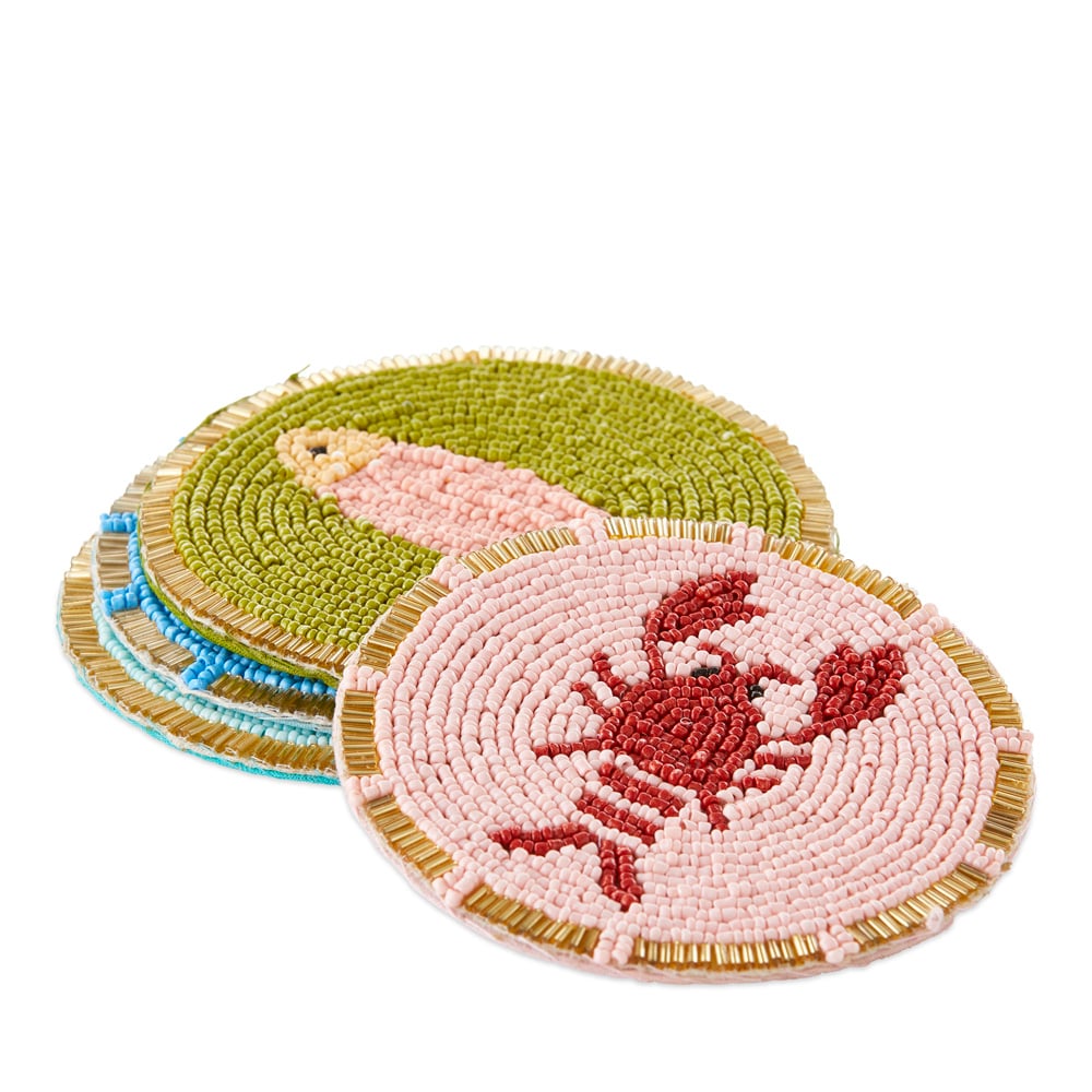 Fiesta Sea Life Beaded Coasters Pack of 4