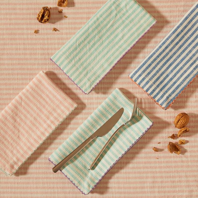 Seville Peach Stripe Napkins Set of 2