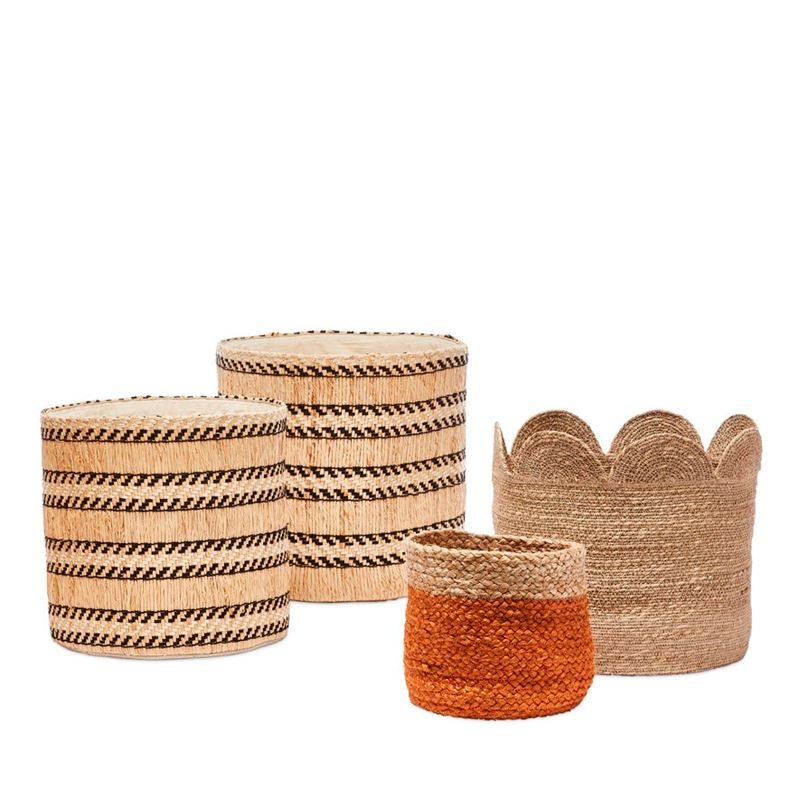 Kochi Natural & Black Check Basket