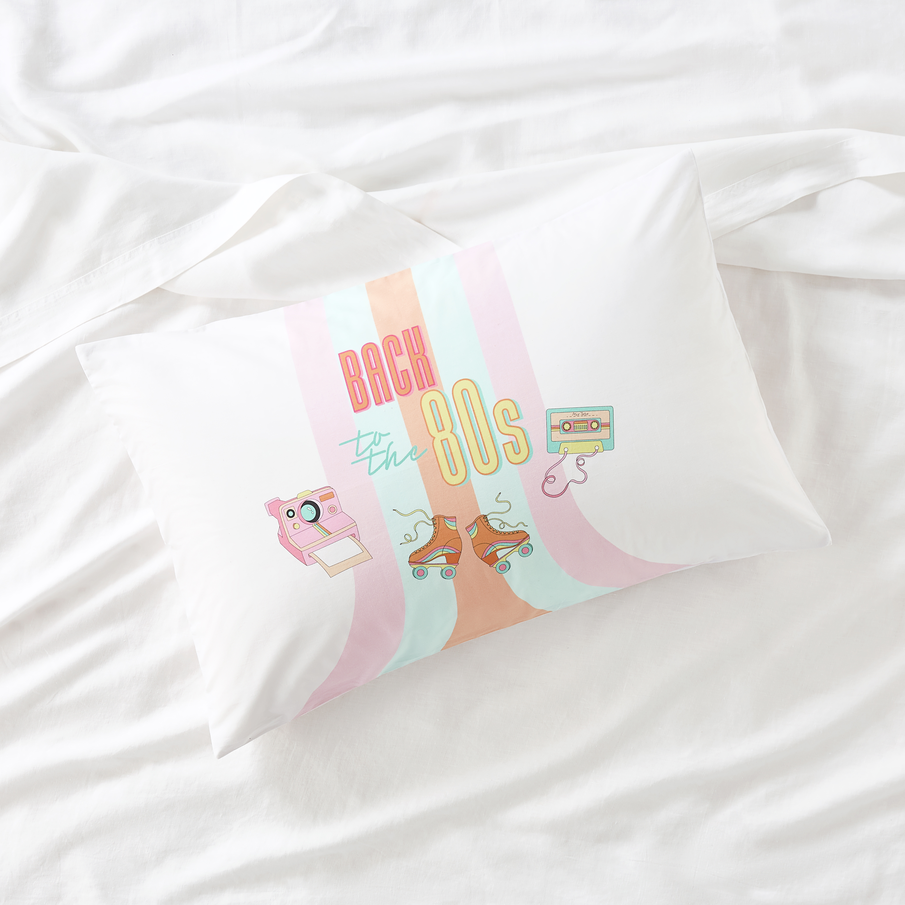 Generations Back to the 80's Text Pillowcase