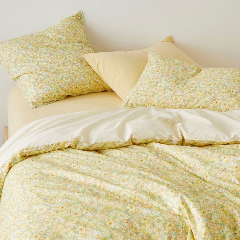 Leila Lemon Drop Floral Quilt Cover Set + Separates