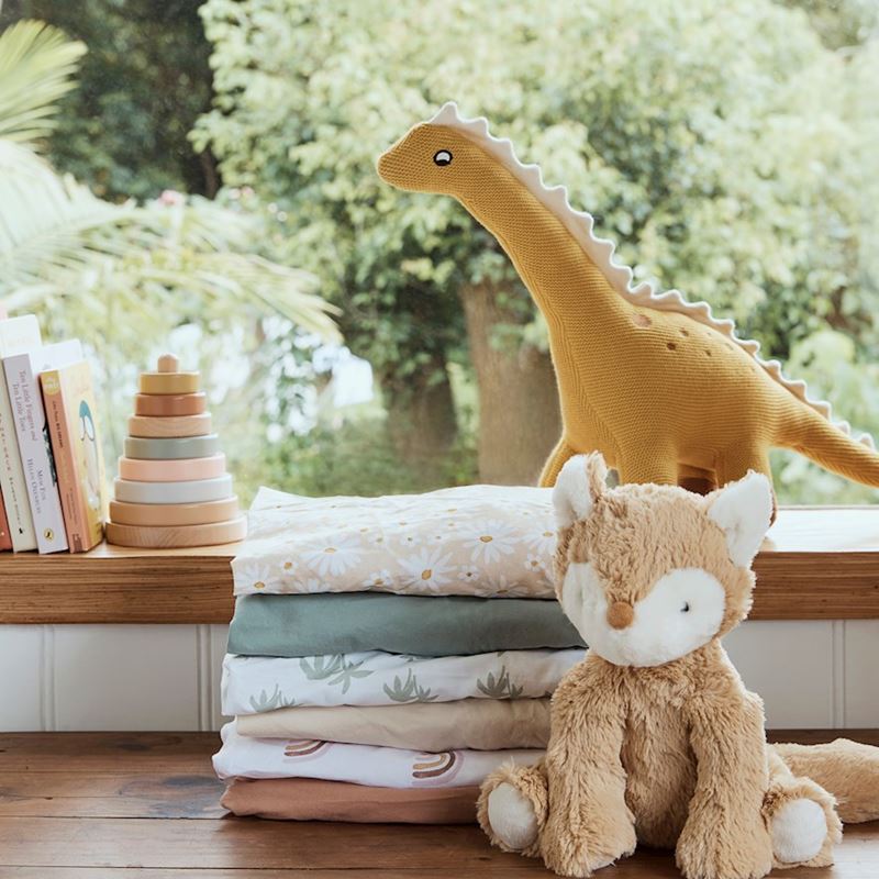 Spotty Dinosaur Mustard Knitted Toy