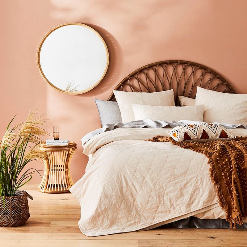 Stonewashed Cotton Sand Quilted Coverlet Separates