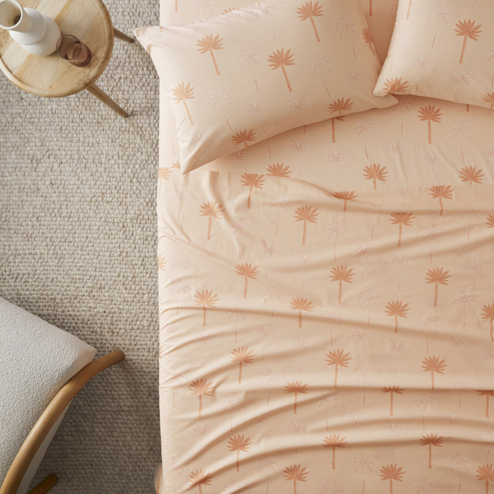 Sandy Palm Printed Percale Sheet Set