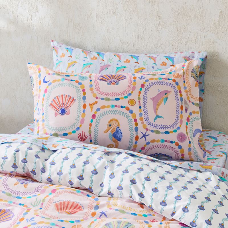 Karina Jambrak Mermaids Treasure Sandy Pink Quilt Cover Set