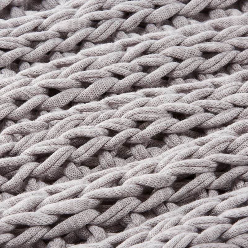 Newport Grey Marle Chunky Knit Throw