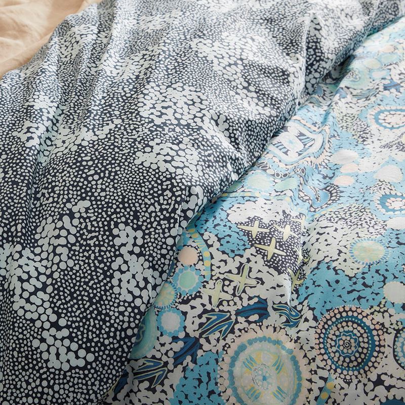 Cungelella Kalkatungu Blue Quilt Cover Set + Separates
