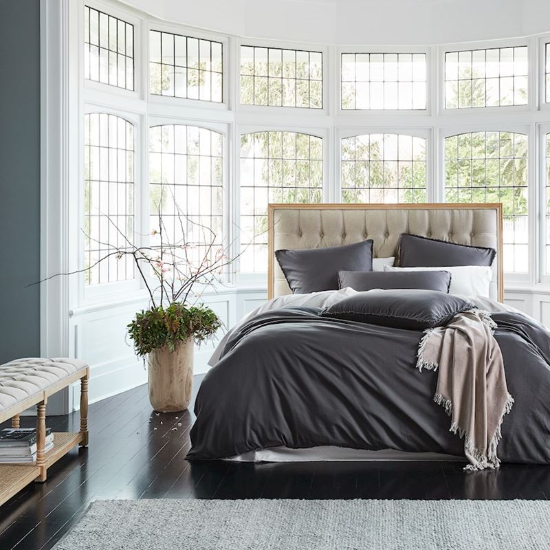 Bamboo Linen Coal Quilt Cover Separates