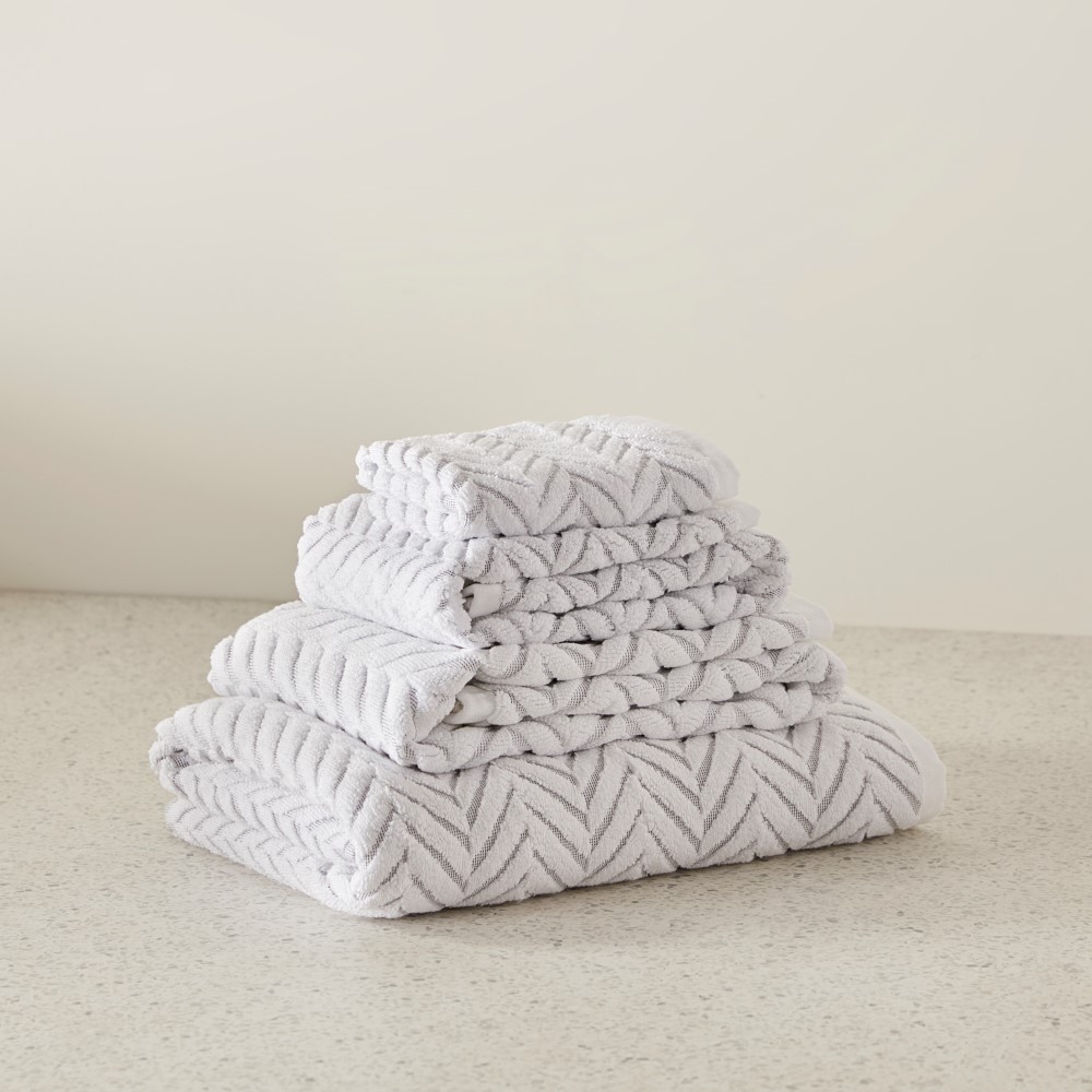Mimosa White Textured Towel Range