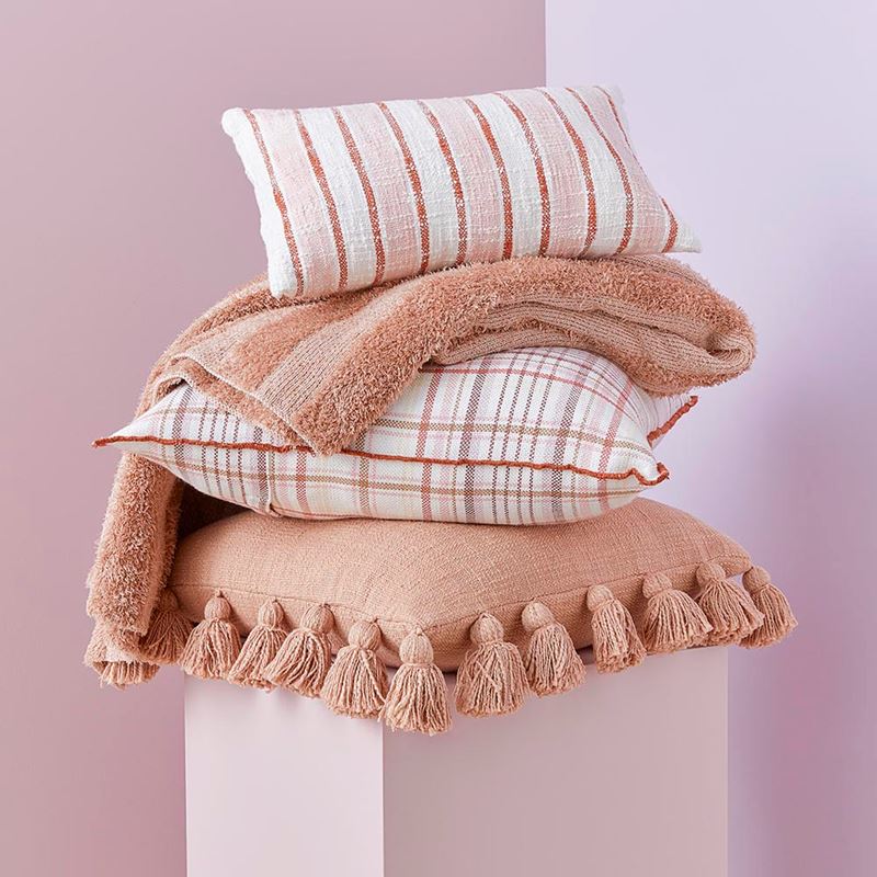 Sunset Pink Check Cushion