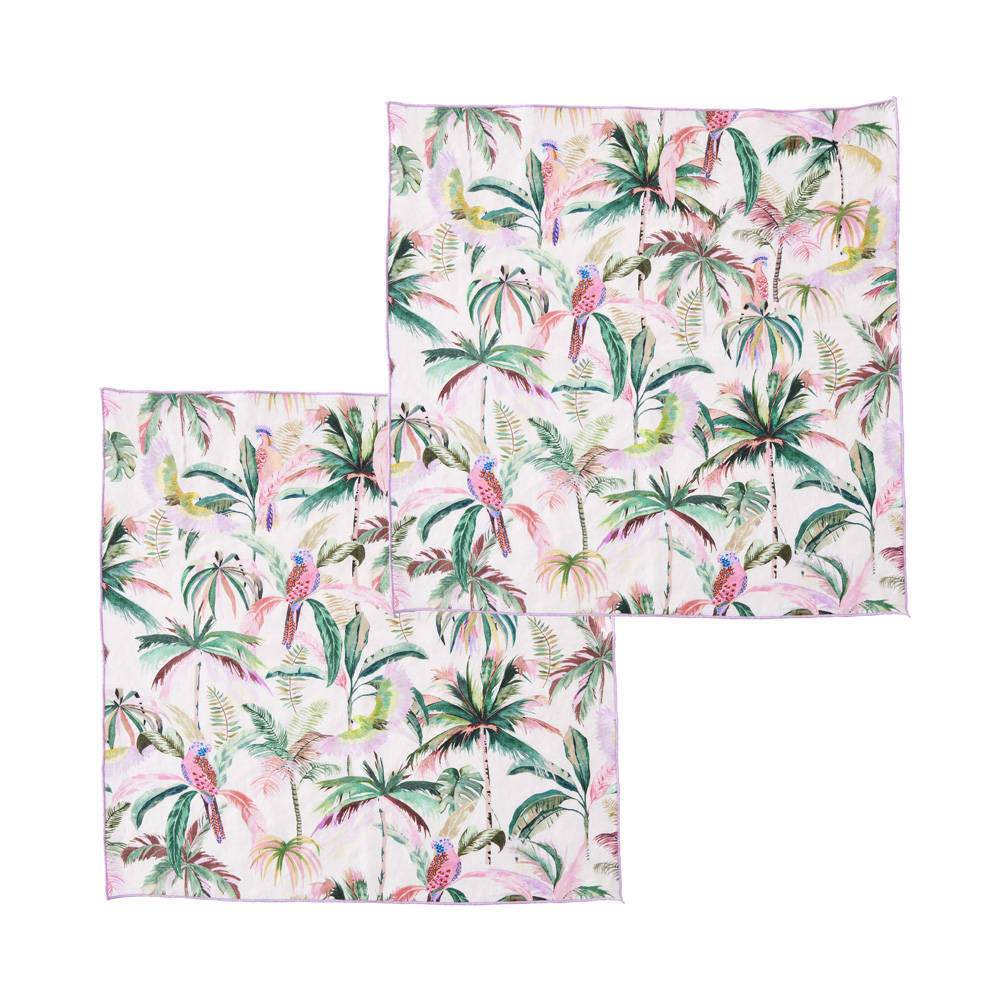 Rio Palm Green  Linen Napkins Pack of 2