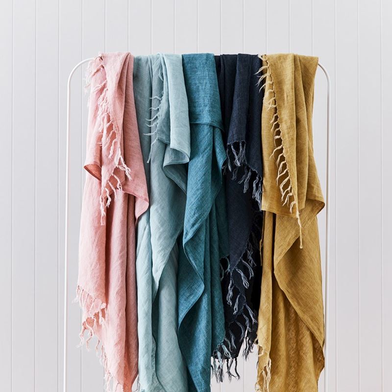 Malmo Denim Linen Throw