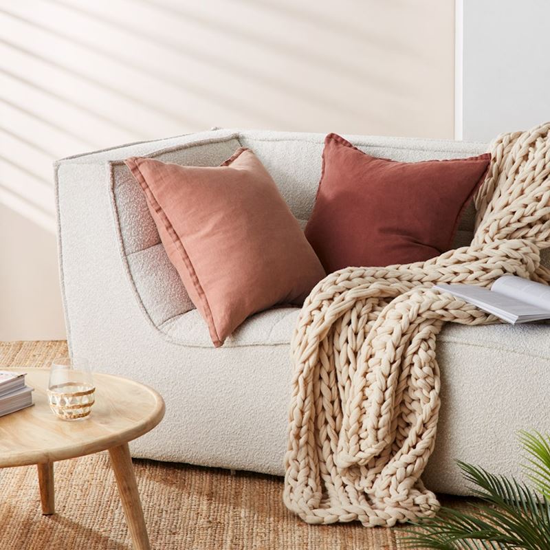 Belgian Dusty Rose Vintage Washed Linen Cushion