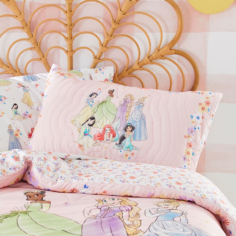 Disney Flower Princess Pink Quilted Quilt Cover Set